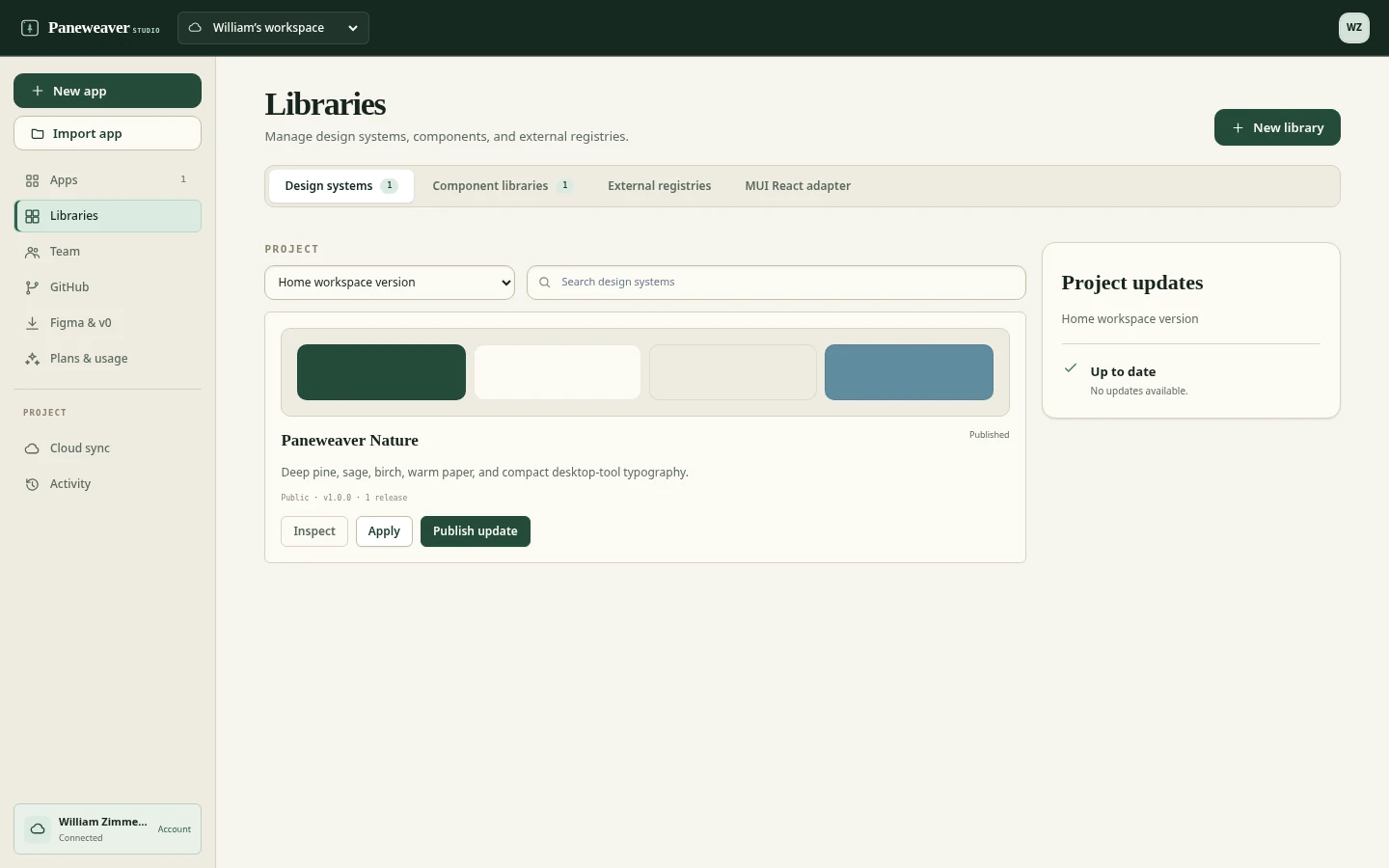 Design-system libraries workspace